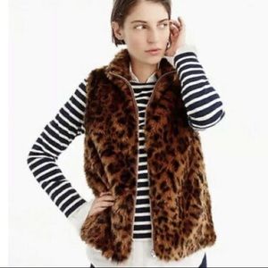 J. Crew Black Label Faux Fur Vest